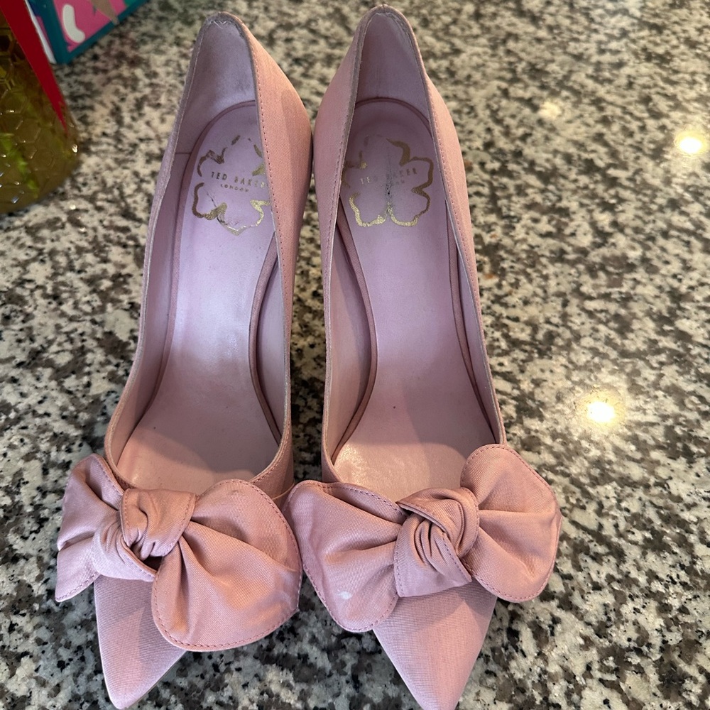 Ted Baker London Blush Pink Bow Stiletto Heels